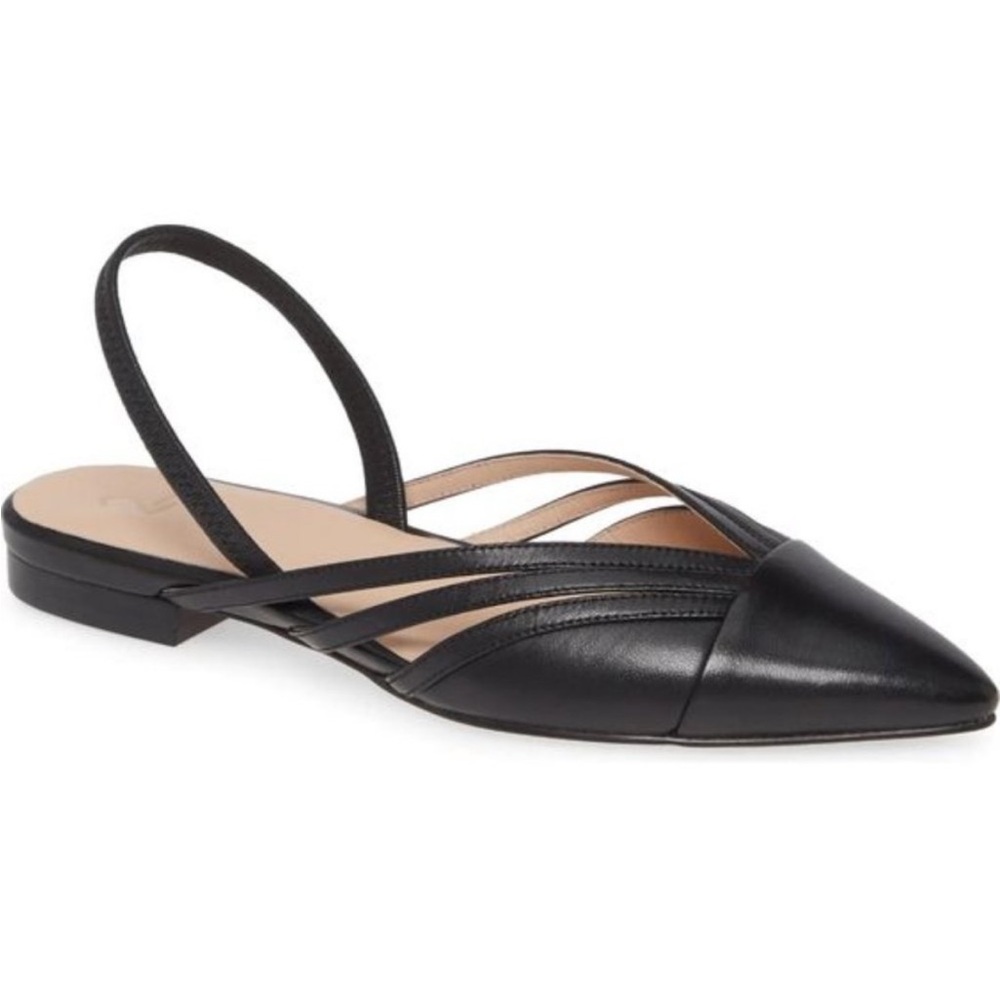 27 EDIT Black Leather Flats